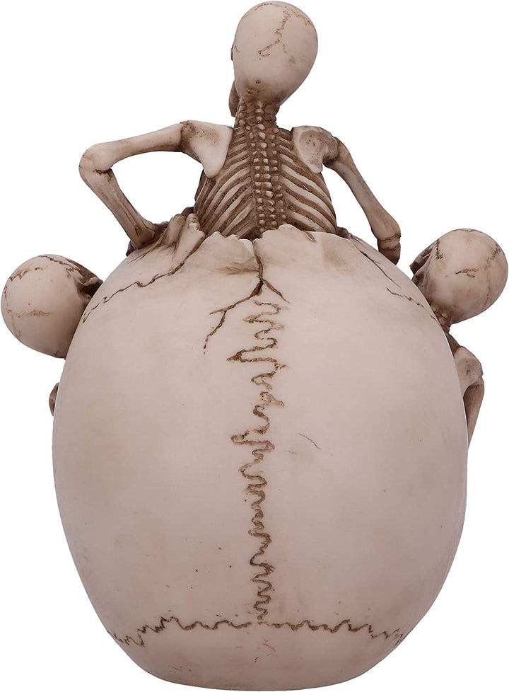 Nemesis Now Breaking Free Skelett, das aus einem Totenkopf auftaucht, Ornament, 17,7 cm, Natur