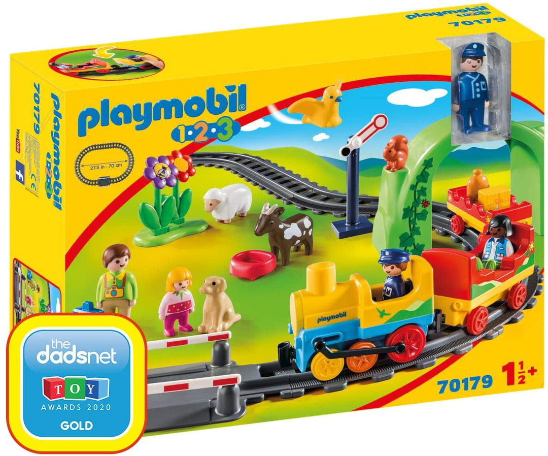 Playmobil 70179 1.2.3 Coffret Mon Premier Train pour Enfants 18 Mois+