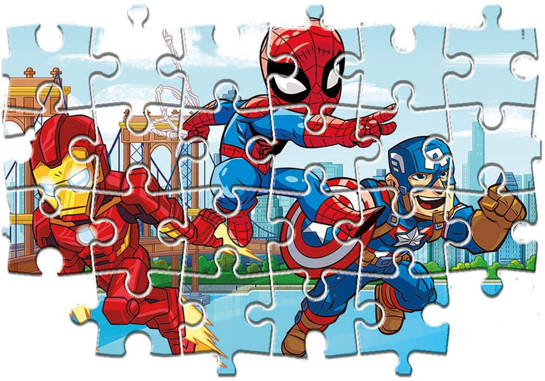 Clementoni - 25257 - Marvel Super Hero - 3x48 Pieces - Made In Italy - 100% Recy