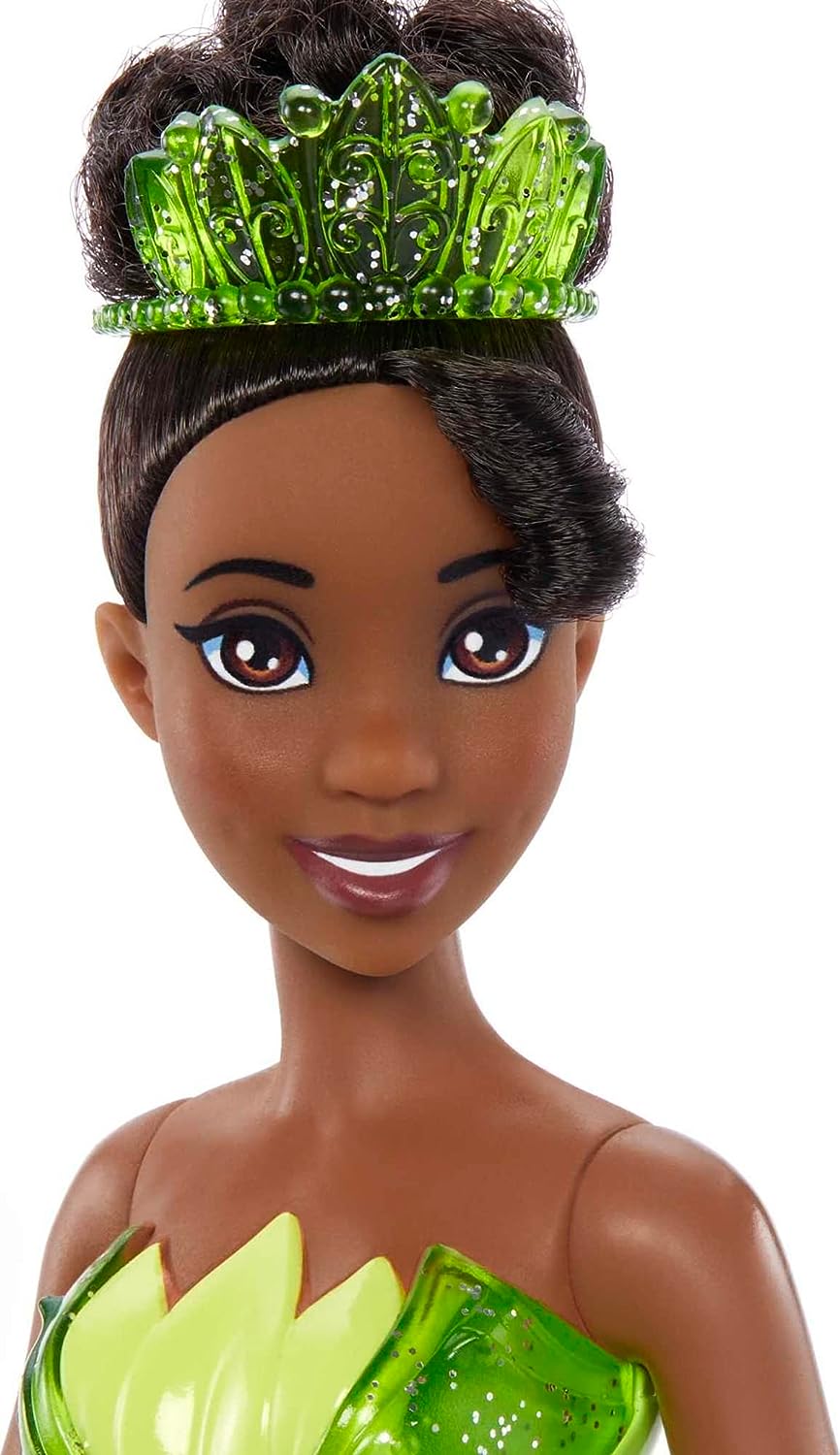Disney Princess Toys, Tiana Posable Fashion Doll with Sparkling Clothing and Accessories