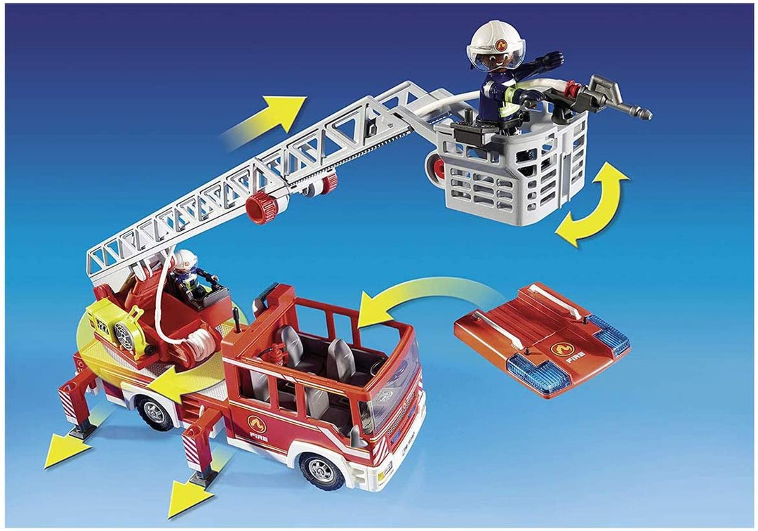 Playmobil City Action 9463 Feuerleitereinheit mit Lichtern, Geräuschen und Wasserpumpe, für Kinder ab 4 Jahren