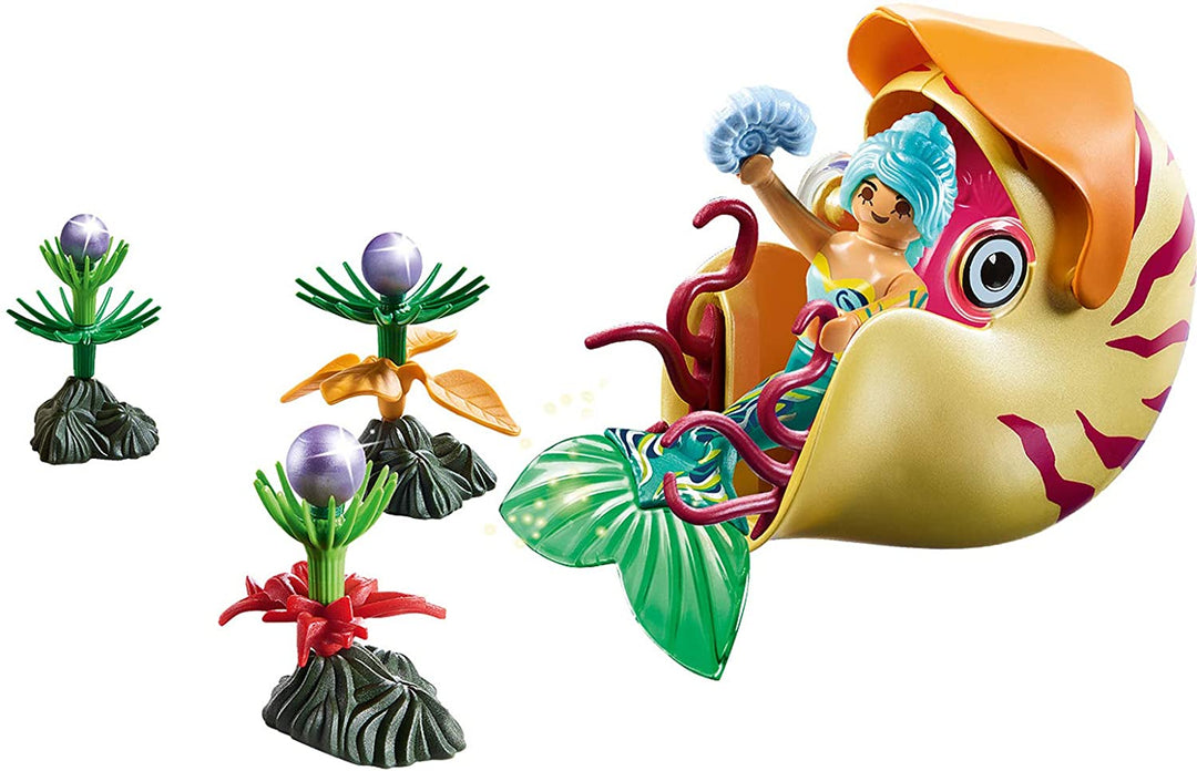 Playmobil 70098 Sirène Magique avec Gondole Escargot, Coloré