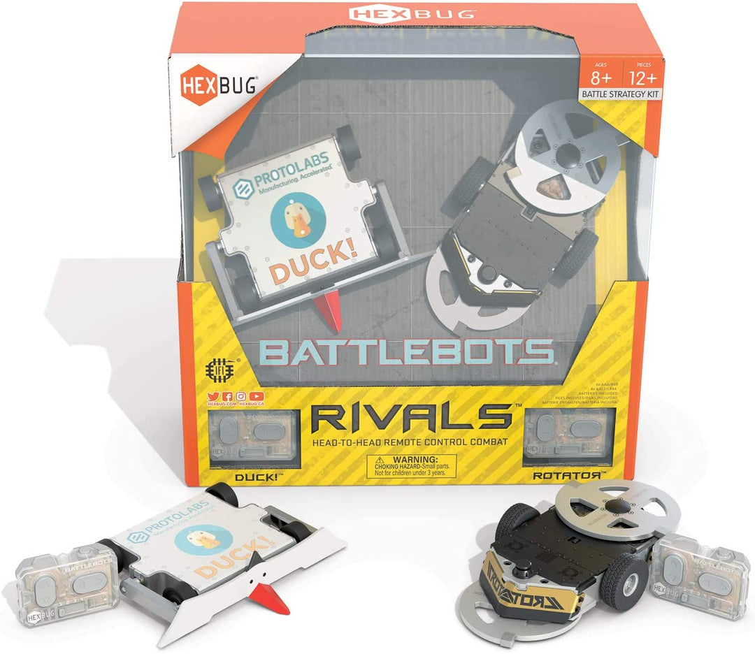 HEXBUG BattleBots Rivals 5.0 (Rotator und Ente!) Spielzeug für Kinder – Lustiger Battle Bot