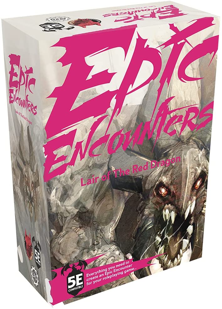 Epic Encounters: Lair of the Red Dragon - RPG Fantasy Roleplaying Tabletop Game with HUGE Boss Miniature, Double-Sided Game Mat, & Game Master Adventure Book with Monster Stats, 5E Compatible