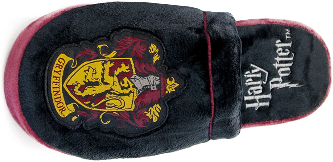 Plush Harry Potter Gryffindor Slippers, Red and Black, polyester, black, 38-40