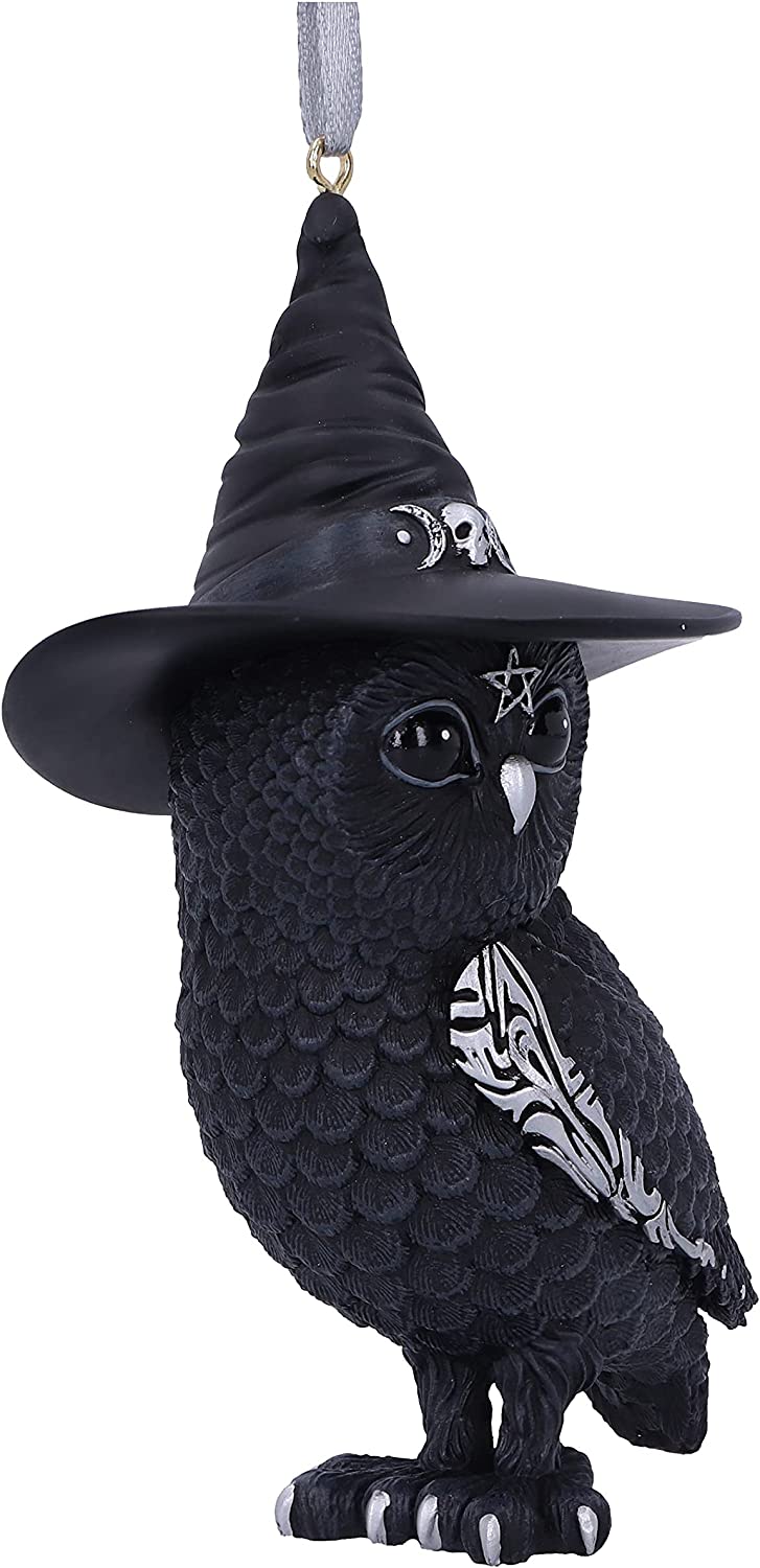 Nemesis Now Owlocen Black Witch Owl Hanging Decorative Ornament 12cm