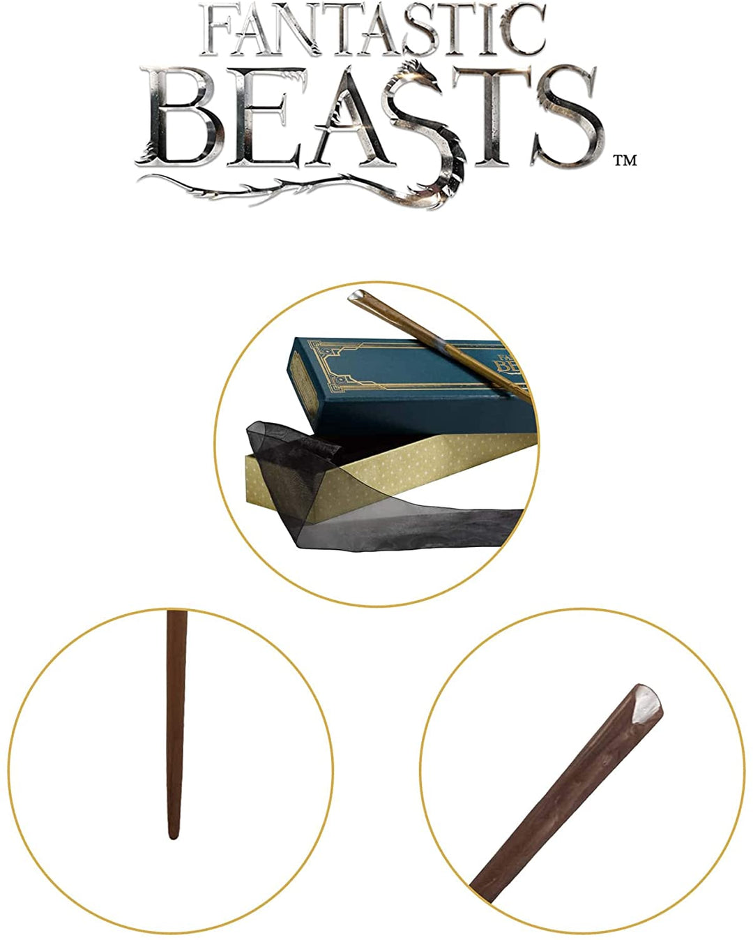 The Noble Collection La varita de Newt Scamander con caja de coleccionista