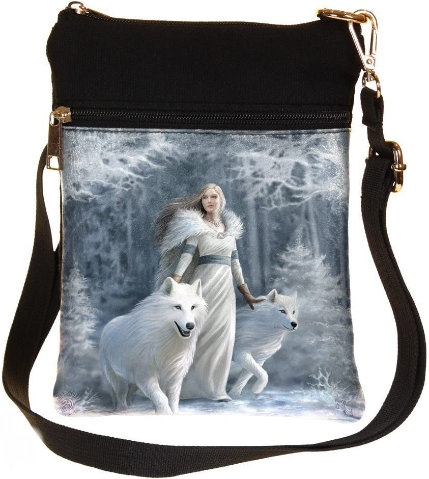 Nemesis Now B1850E5 Winter Guardians Anne Stokes Umhängetasche 23 cm Weiß, PU und