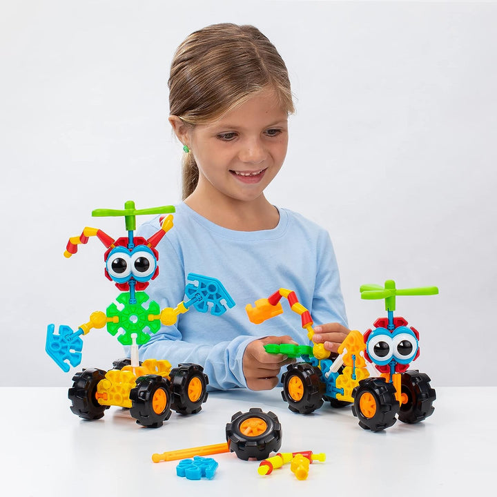 Basic Fun 85053 Kid K'NEX Zoomin' Buddies 20 Modellbauset, 48-teilig, mehrfarbig