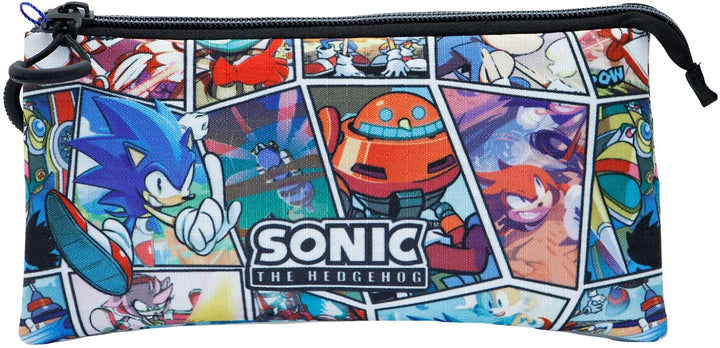 Sega-Sonic Comic-Triple HS Federmäppchen, mehrfarbig