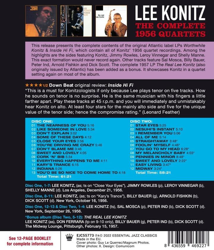 Lee Konitz – The Complete 1956 Quartets [Audio-CD]