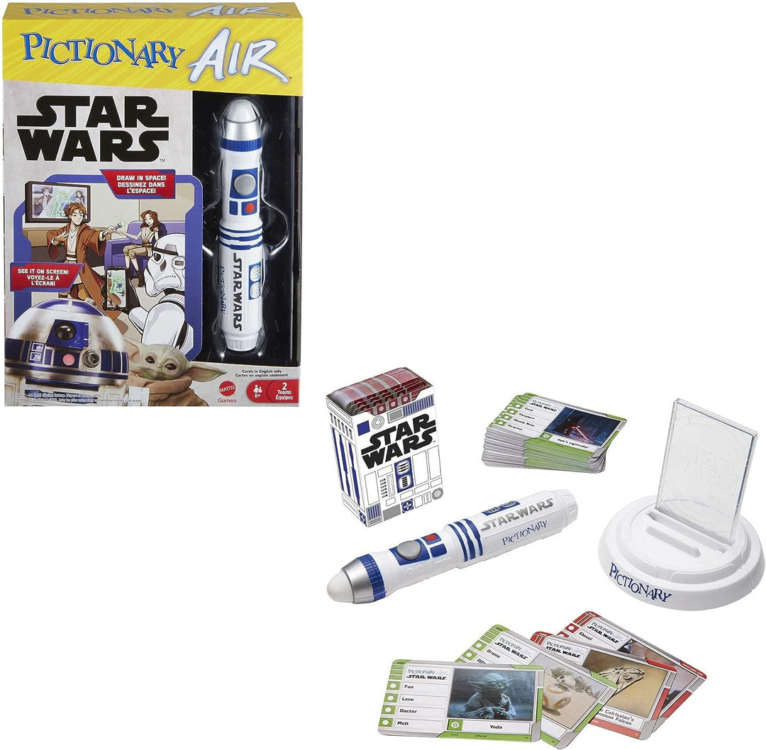 Pictionary Air Star Wars Familien-Zeichenspiel, Lichtstift, 112 doppelseitige Hinweise, ca