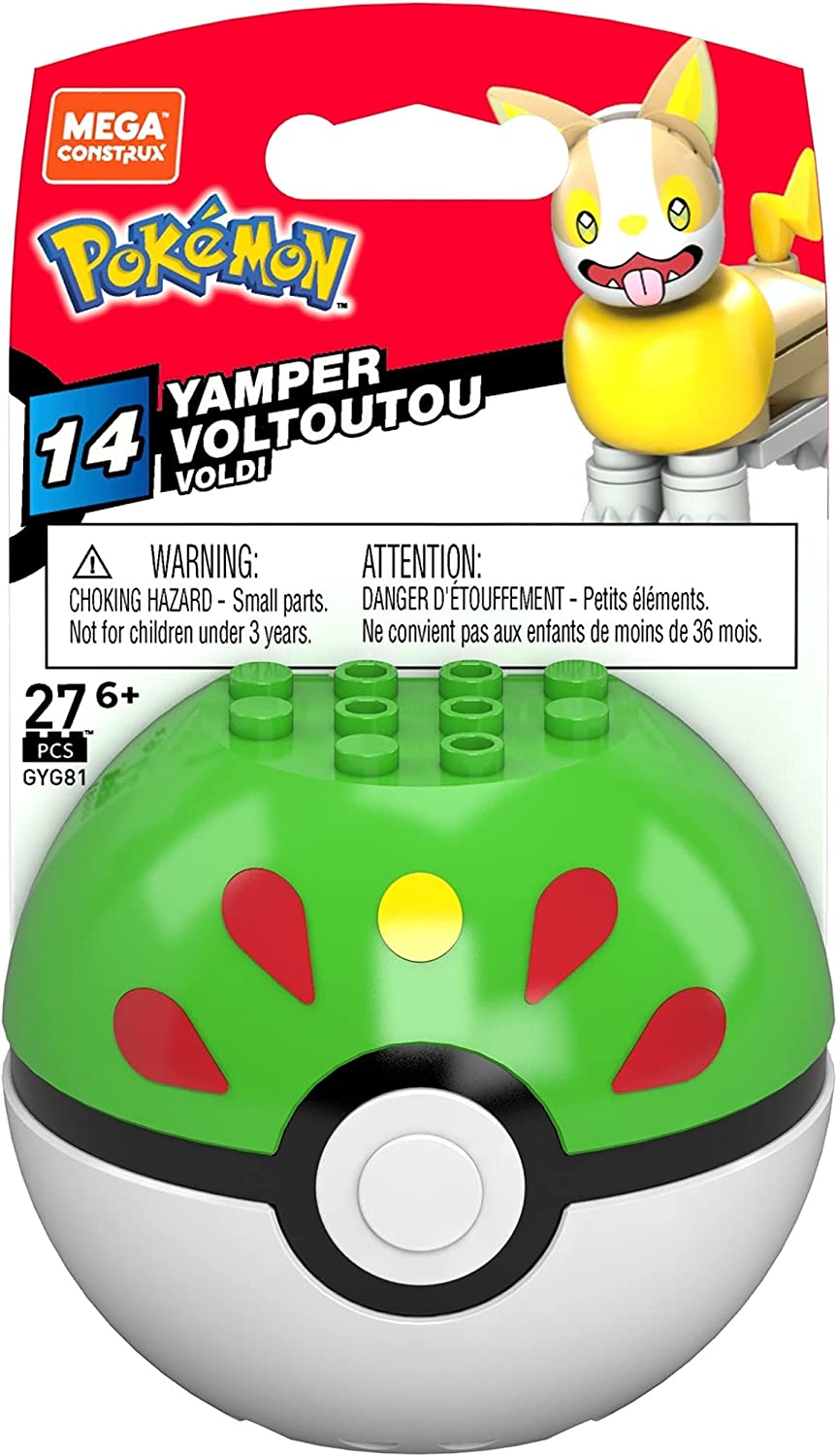 Mega Construx Pokemon Yamper Poke Ball Building Set