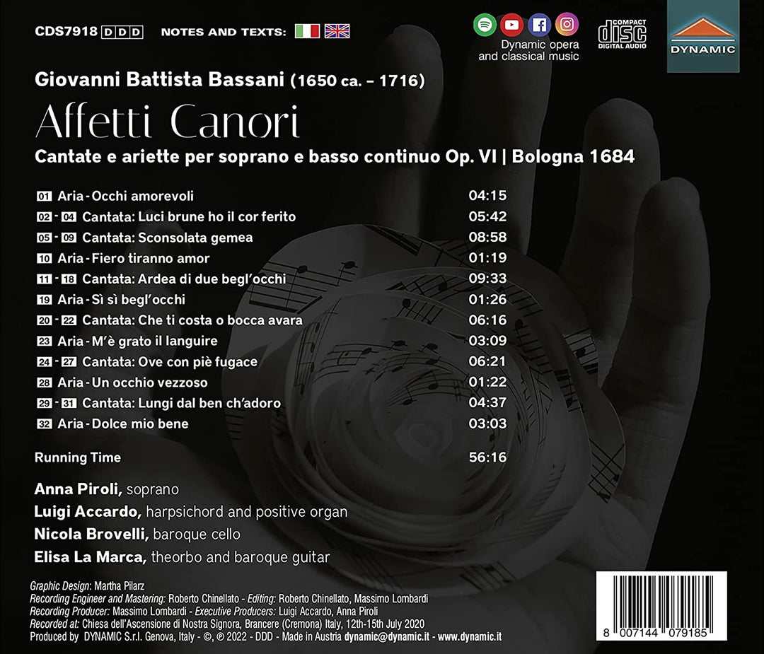 Bassani: Affetti Canori [Anna Piroli; Luigi Accardo; Elisa La Marca; Nicola Brov [Audio CD]