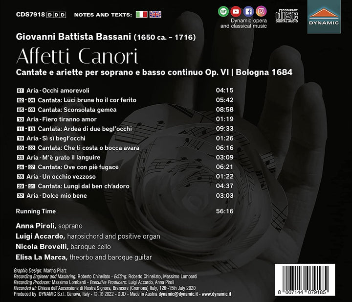 Bassani: Affetti Canori [Anna Piroli; Luigi Accardo; Elisa La Marca; Nicola Brov [Audio-CD]