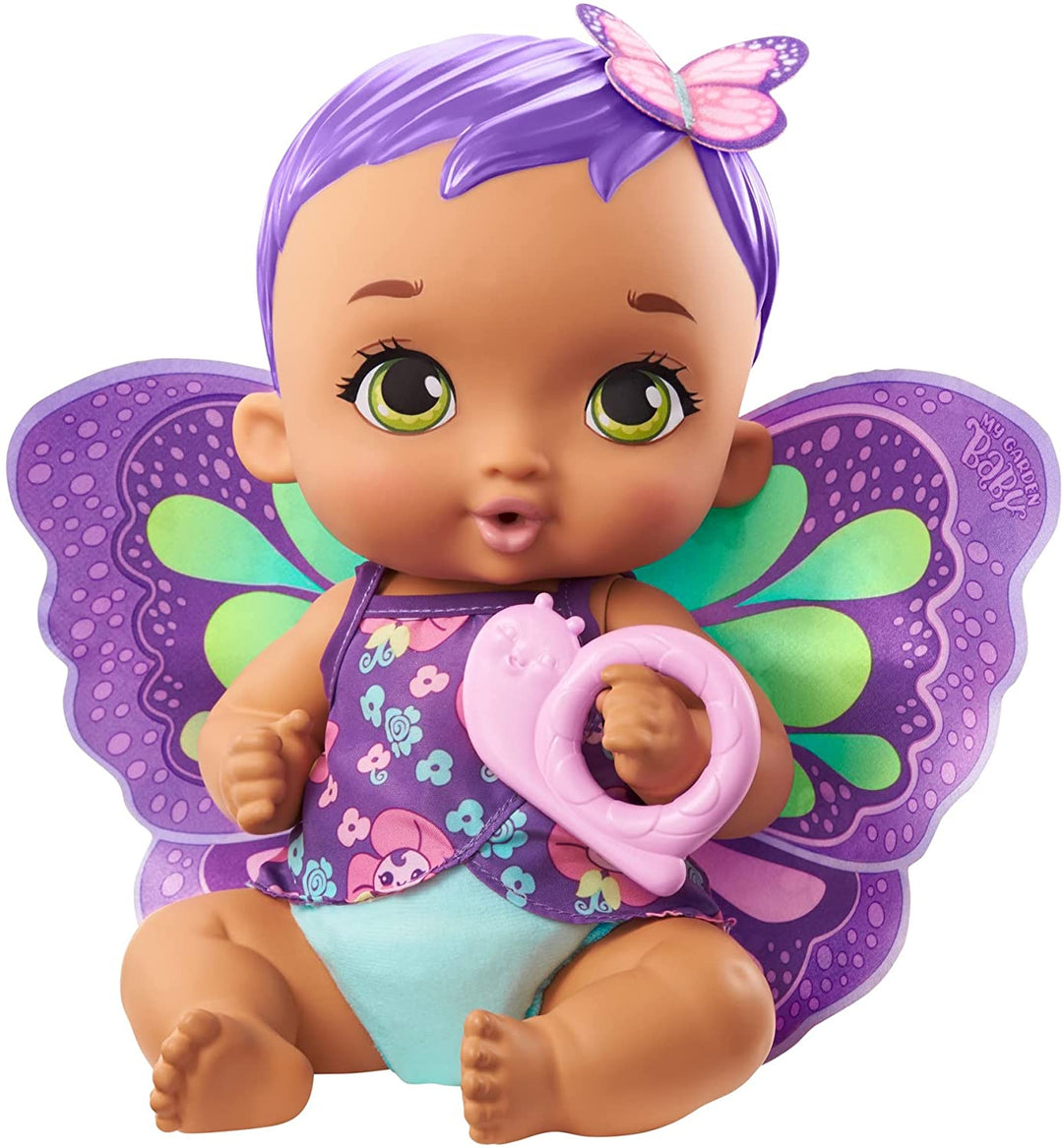 My Garden Baby GYP11 Baby-Schmetterlingspuppe zum Füttern und Wickeln (30 cm), mit wiederverwendbarer Windel, abnehmbarer Kleidung und Flügeln, tolles Geschenk für Kinder ab 3 Jahren, mehrfarbig