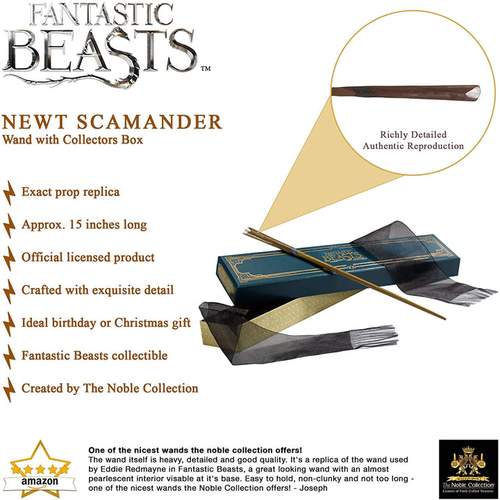 The Noble Collection La varita de Newt Scamander con caja de coleccionista