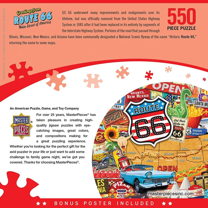 Grüße von der Route 66 550-teiliges Puzzle + Bonusposter (mpc)