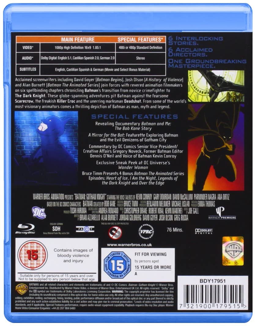 Batman: Gotham Knight [2008] [Region Free] - Action/Animation [Blu-ray]