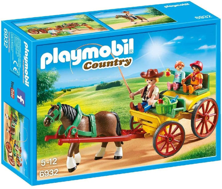 Playmobil 6932 Country door paarden getrokken wagen met kinderen en chauffeur