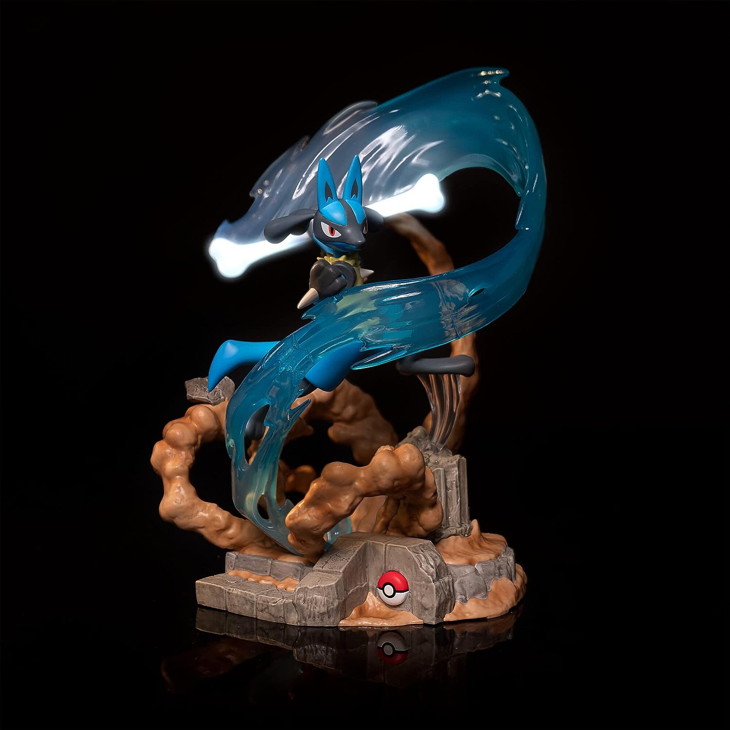 Pokémon Jazwares – Lucario 13 Zoll große Deluxe-Statue mit Aura-Lichtern 3