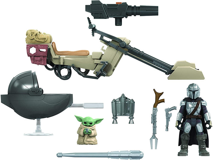 Star Wars Mission Fleet Expedition Class The Mandalorian The Child Battle for The Child Battle for the Bounty Figure e veicolo in scala di 6 cm