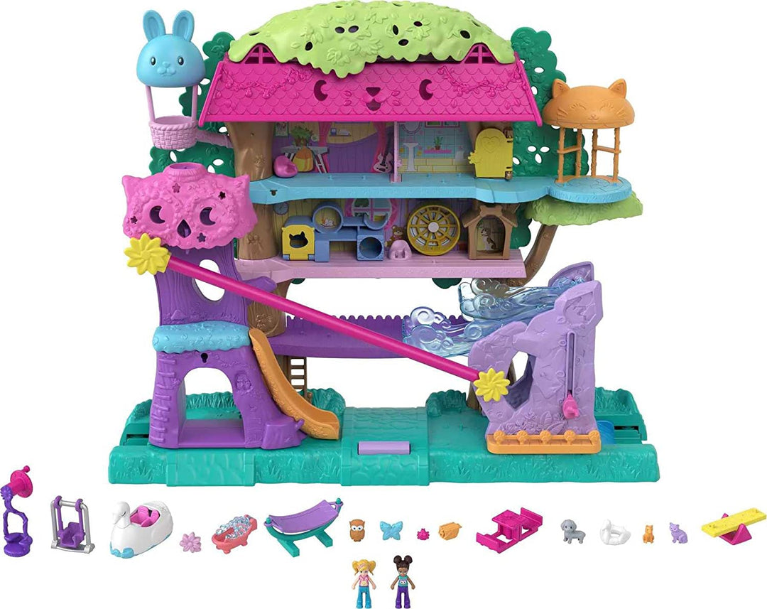 Polly Pocket Pollyville Pet Adventure Treehouse, 5 Floors, 15+ Play Pieces: 2 Do