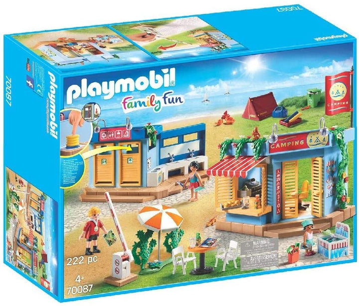 Playmobil 70087 Family Fun Camping grande con ducha de trabajo