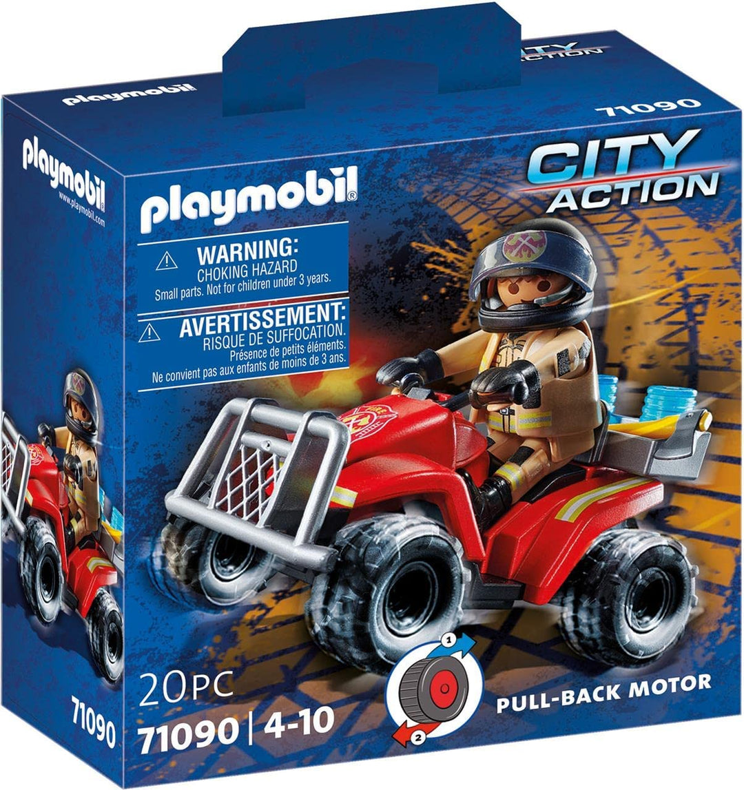 PLAYMOBIL City Action 71090 Fire Rescue Quad with Pullback Motor, Toy for Children