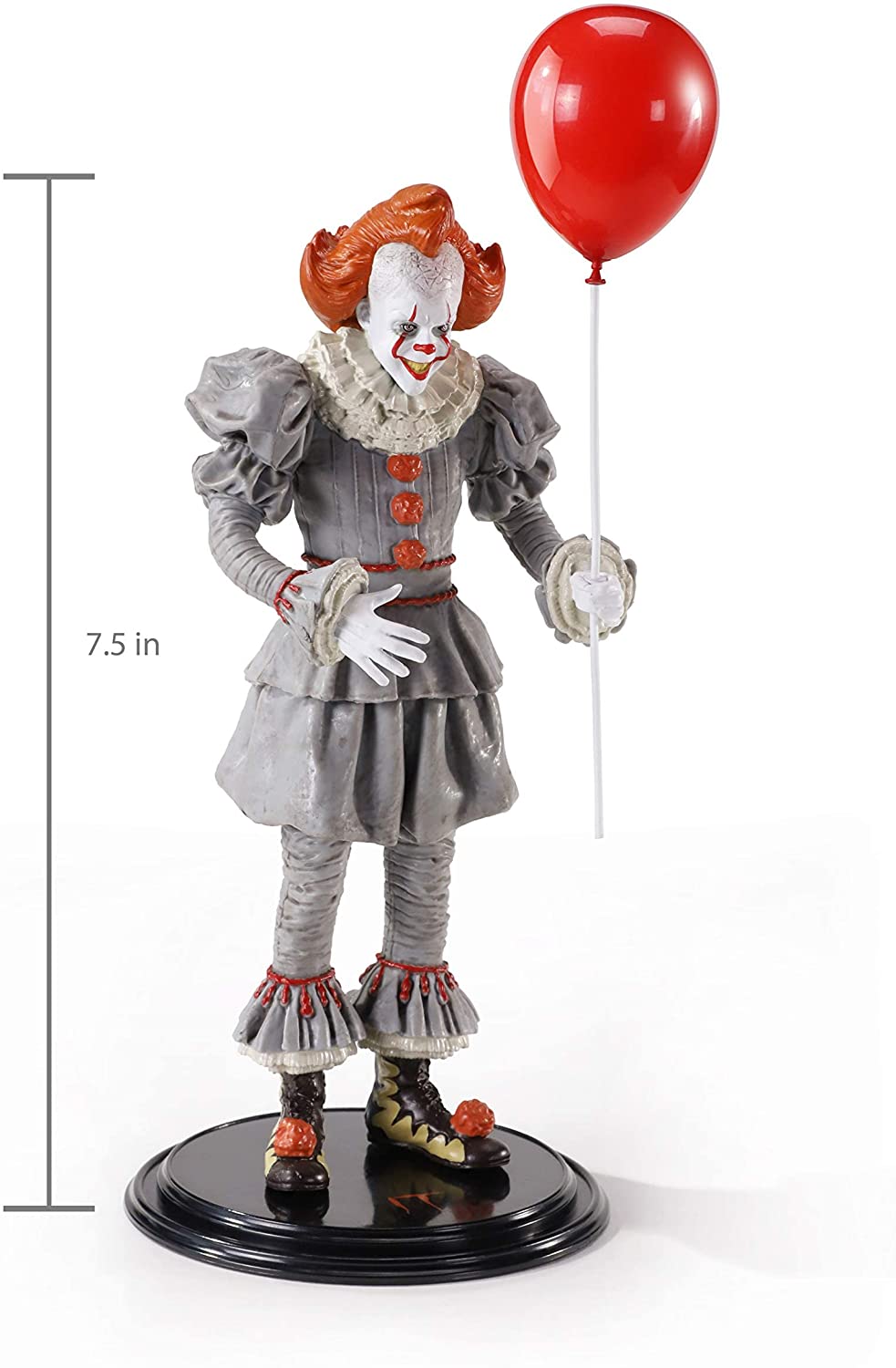 The Noble Collection IT Bendyfigs Pennywise - 7.5in (19cm) Noble Toys Bendable Figure Posable Collectible Doll Figures With Stand