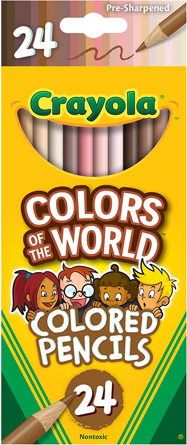Crayola Colours of the World Buntstifte, 24er-Pack, verschiedene multikulturelle Farben in Hauttönen, 68-4607