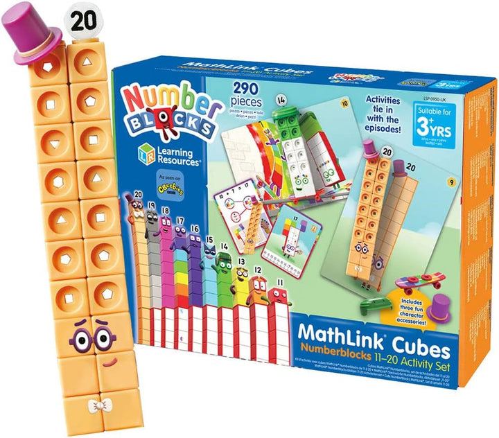 Lernressourcen MathLink Cubes Numberblocks 11-20 Aktivitätsset, 30 Numberblocks