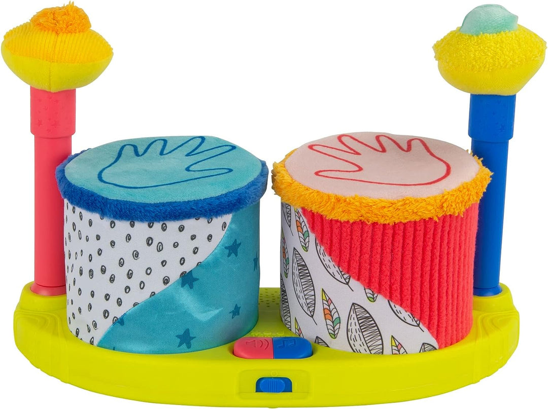 Lamaze Squeeze Beats First Drum Set, Musical Toy, Newborn Baby Toy, Sensory Toy for Babies with Colours