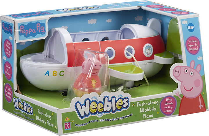 Peppa Pig 07667 Weebles Push-Along-Wackelflugzeug, Spielzeug, Vorschulfahrzeuge, GIF