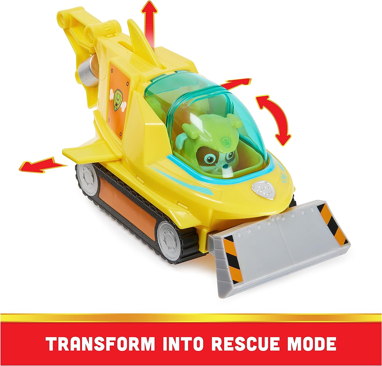 Paw Patrol Aqua Pups Rubble Verwandelbares Hammerhai-Fahrzeug mit Actionfigur – ab 3 Jahren 4