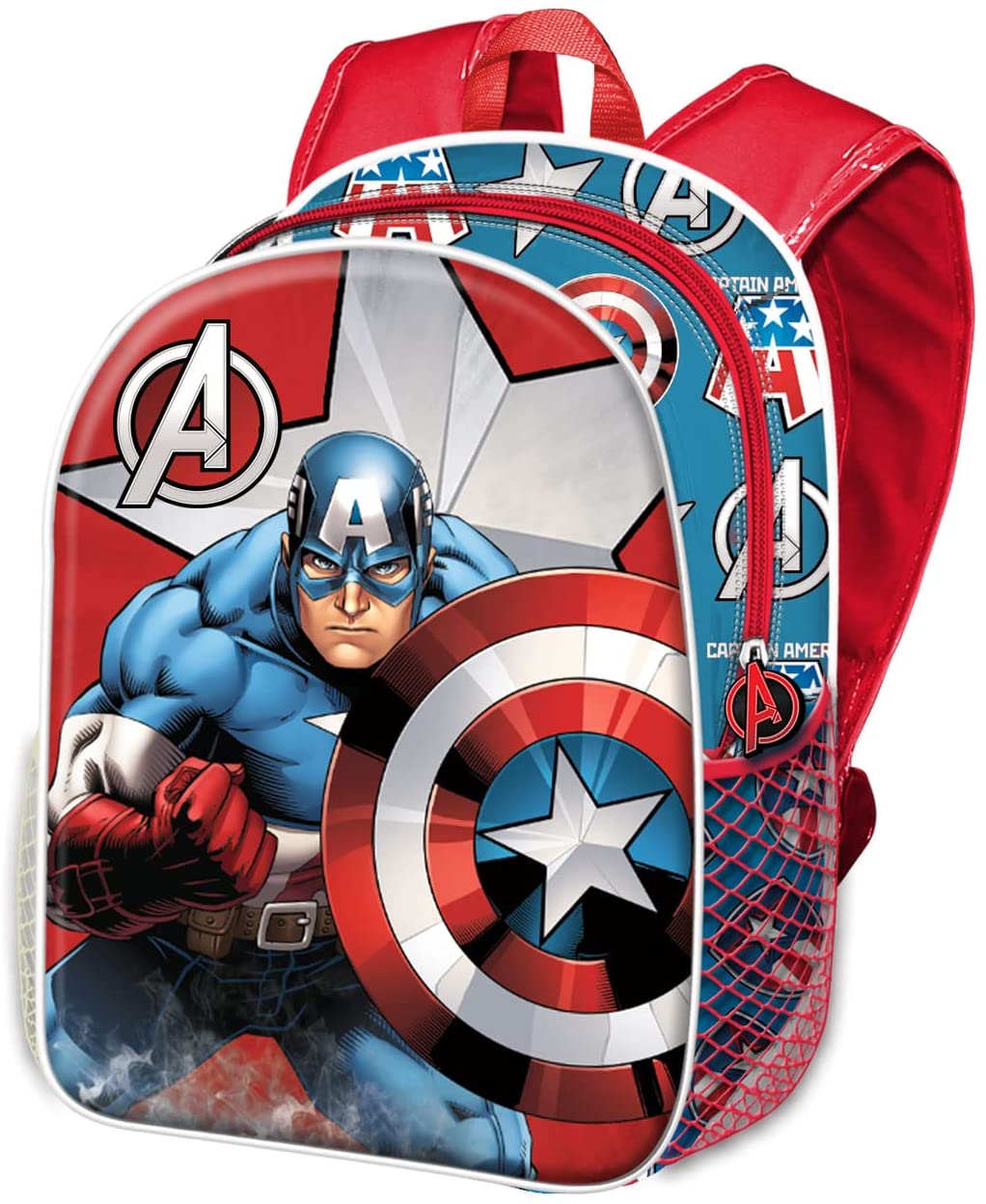 Captain America Gravity-Kleiner 3D-Rucksack, Rot