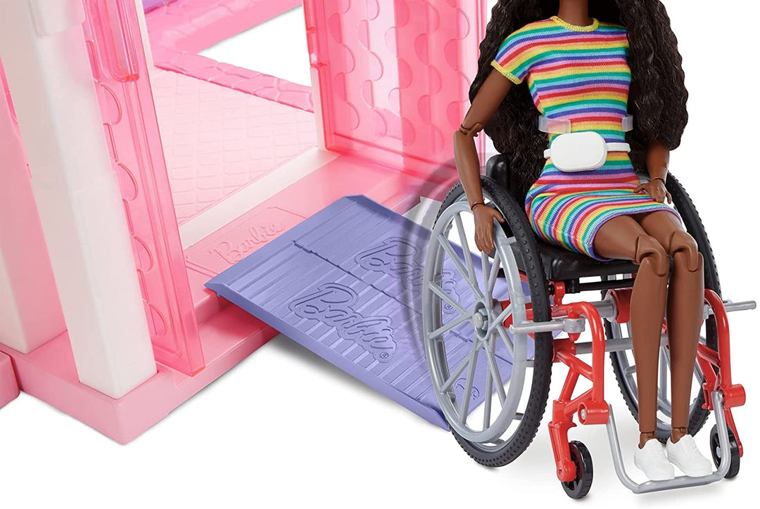 Barbie Fashionistas Doll #166 with Wheelchair & Crimped Brunette Hair