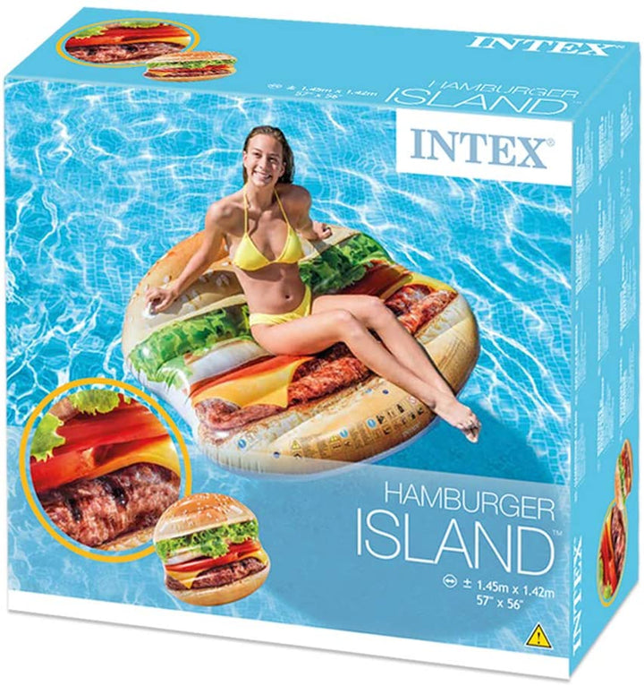 Intex aufblasbare Riesen-Hamburger-Matratze Lilo 145 cm x 142 cm. Perfekt für den Pool.