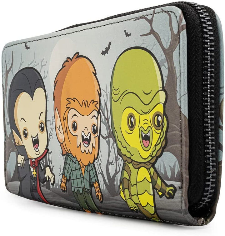 Loungefly Universal Monsters Chibi Line Ziparound Wallet, Multi-colored, Standar