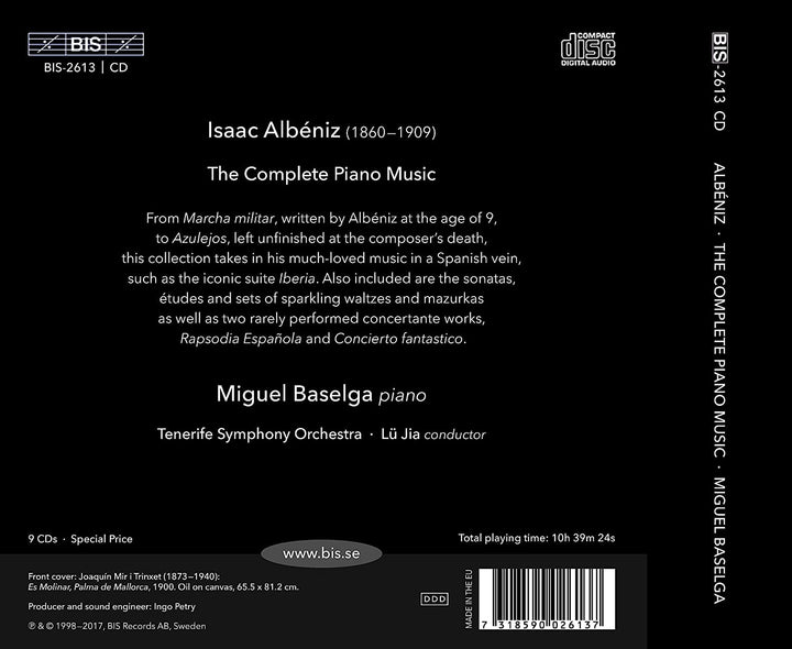 Miguel Baselga - Albeniz: Complete Piano Music [Miguel Baselga; Tenerife Symphony Orchestra; Lü Jia] [Bis: BIS2613]  [Audio CD]