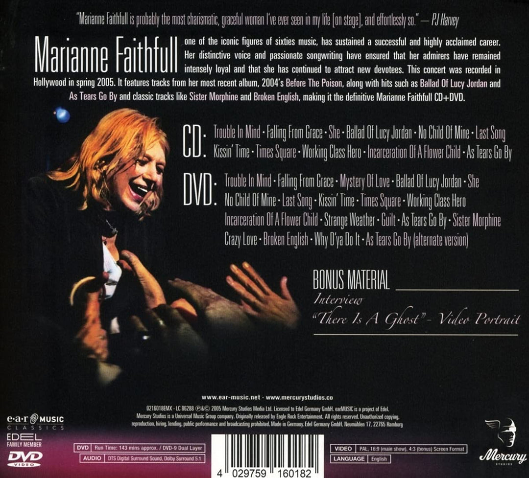 Marianne Faithfull - Live In Hollywood [Audio CD]