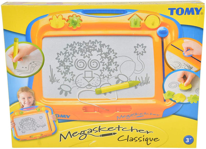 TOMY Megasketcher Magnetic Drawing Board Large Writing Pad with Magic Eraser. - Yachew