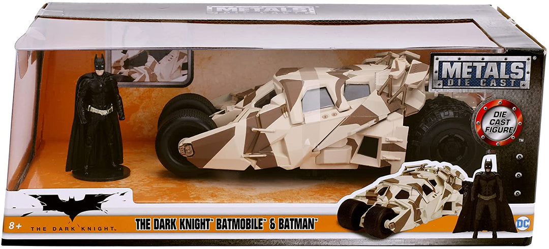 Jada Toys Tumbler Camo Batmobile Hochdetailliertes Modellauto im Maßstab 1:24 mit Batman-Figur, Cockpit und Türen zum Öffnen mit Rad