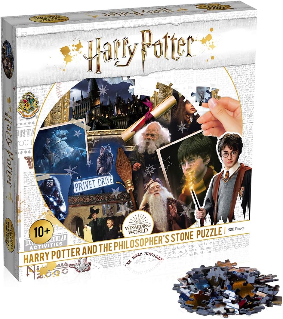 Winning Moves 784 WM00370 Harry Potter Kinder-Puzzle, rund, 500 Teile, Stein der Weisen, 500 Teile