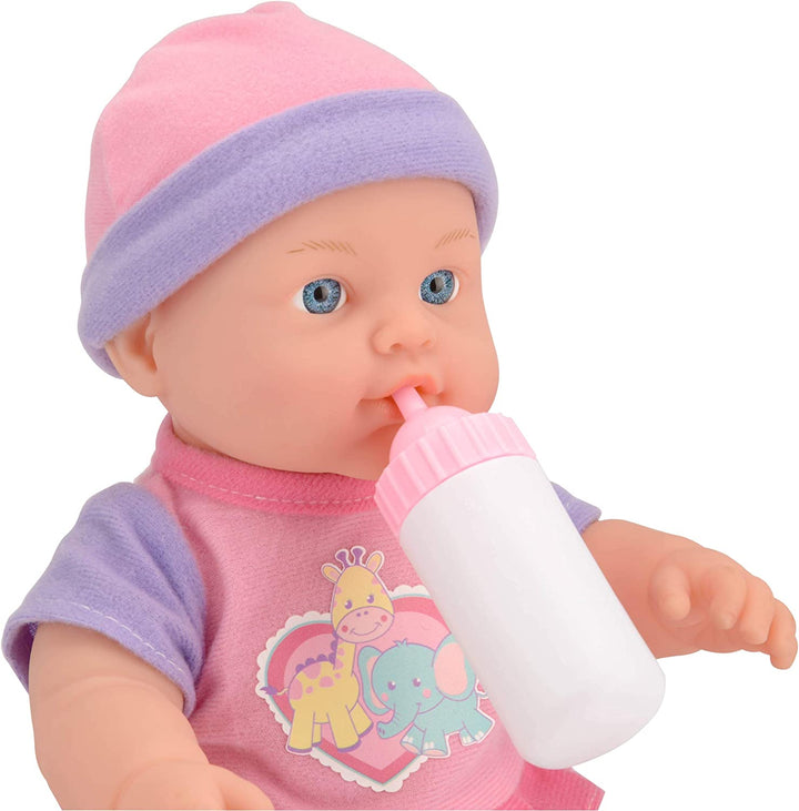 Toyrific Snuggles Babypuppe mit Zubehör, Wein-, Trink- und Nassfunktion, Töpfchen