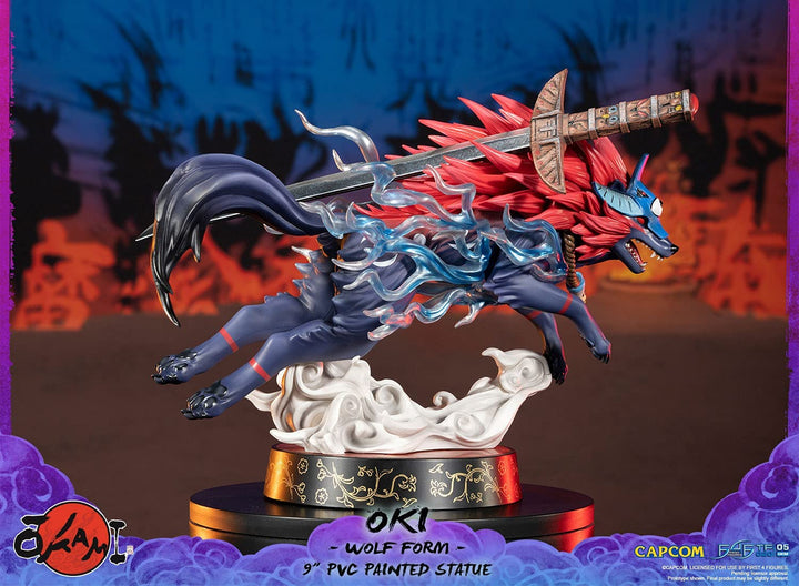 First 4 Figures OKAMI FIGURINE OKI WOLF FORM 22CM, Black, 634LIC003