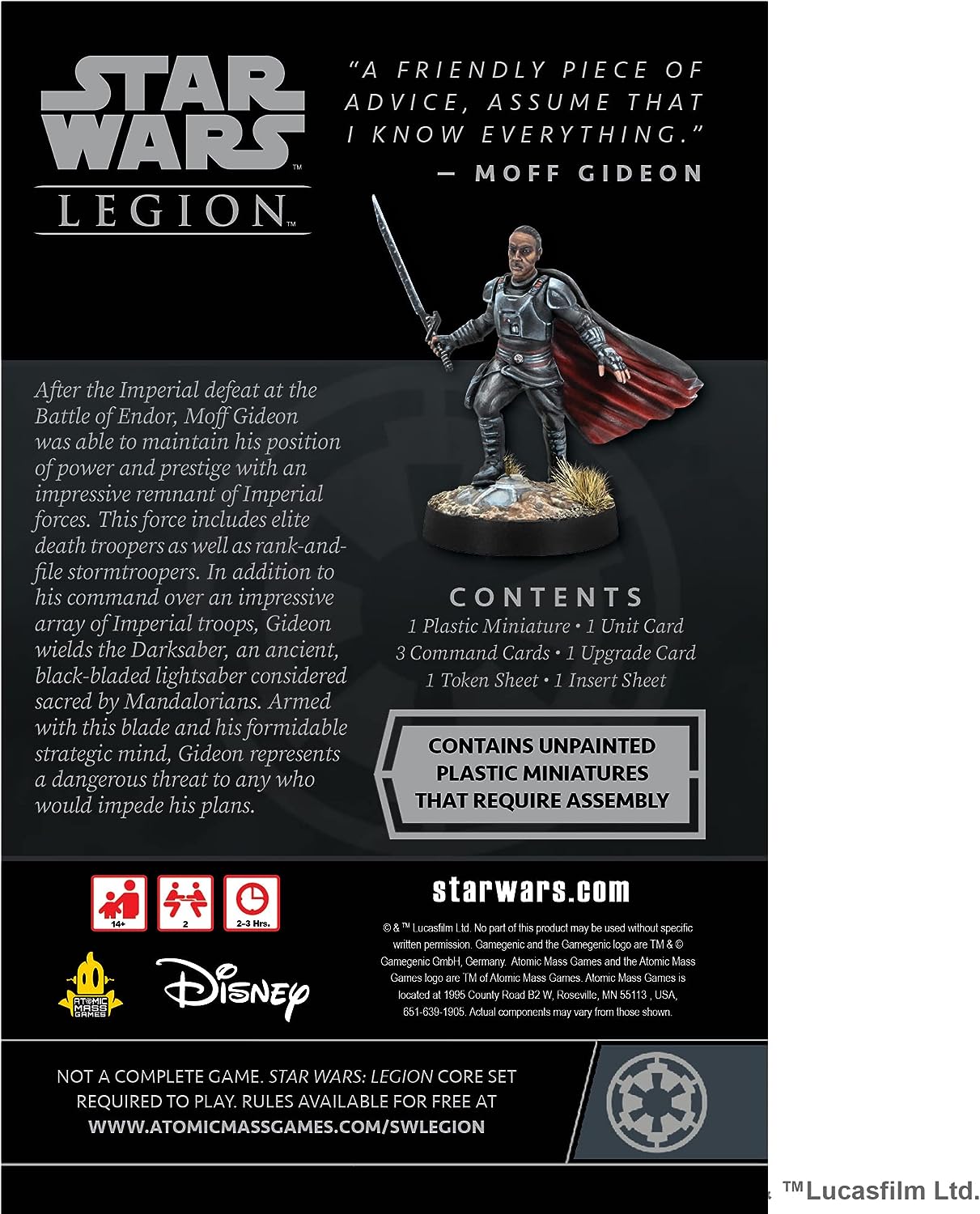 Atomic Mass Games Star Wars Legion Moff Gideon Erweiterung 2