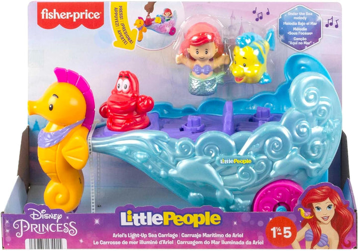 Fisher-Price Little People Kleinkindspielzeug Disney Princess Ariel's Light-Up Sea Carr