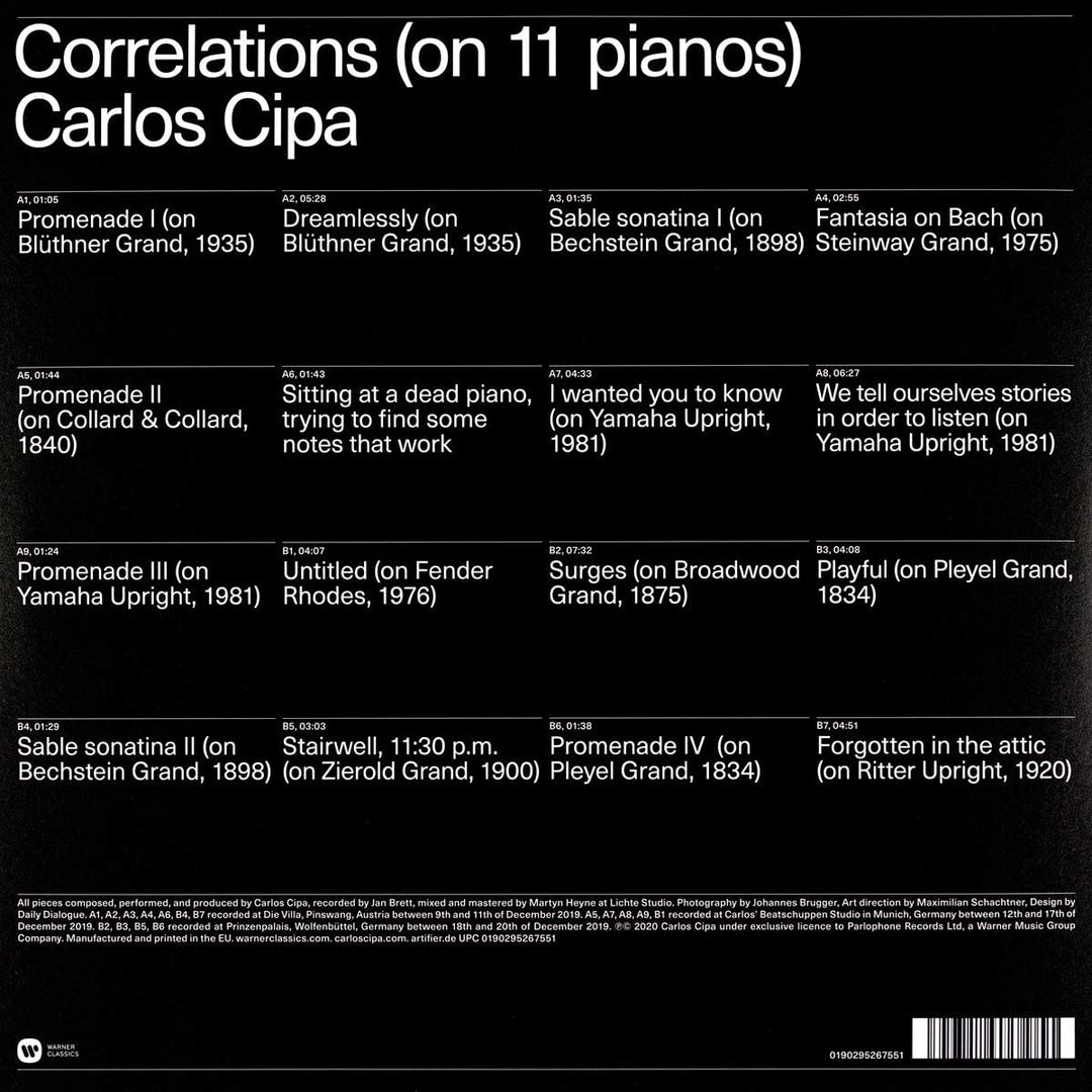 Carlos Cipa – Correlations (auf 11 Klavieren) [VINYL]