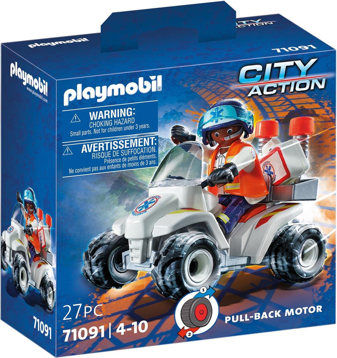 PLAYMOBIL City Action 71091 Medical Quad with Pullback Motor, Toy for Children